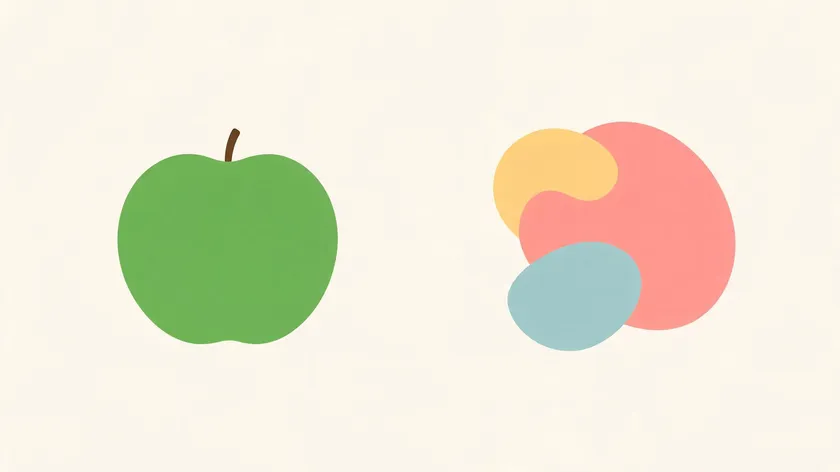 Comparison of a literal pictorial logo versus a non-literal abstract logo made of overlapping shapes