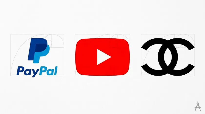 PayPal, YouTube, and Chanel wordmark logos showing how color shapes brand personality