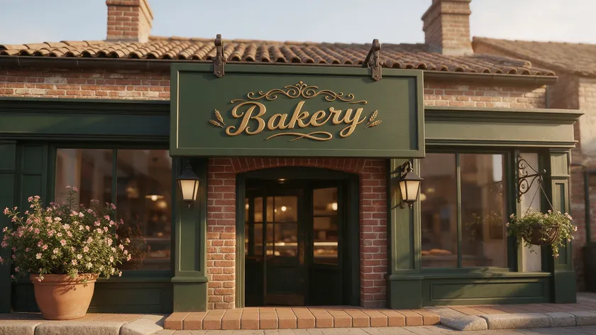 Vintage-style shopfront signage showing a classic serif logo look for heritage brands.
