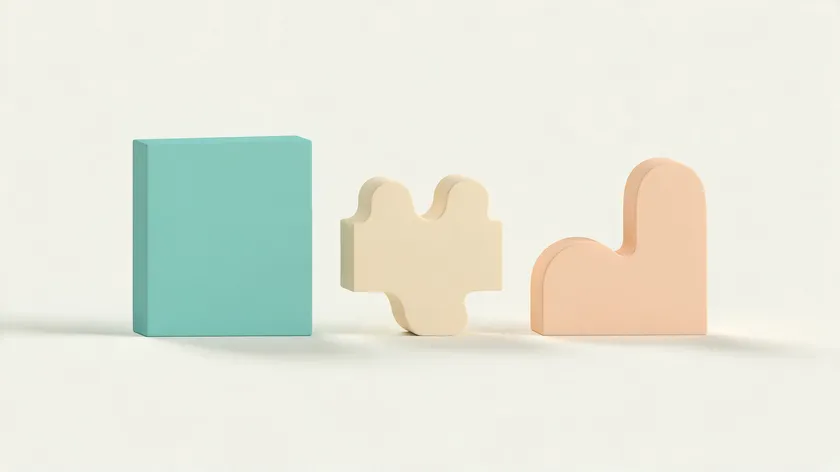 Three abstract letterform blocks representing uppercase, lowercase, and title case styles