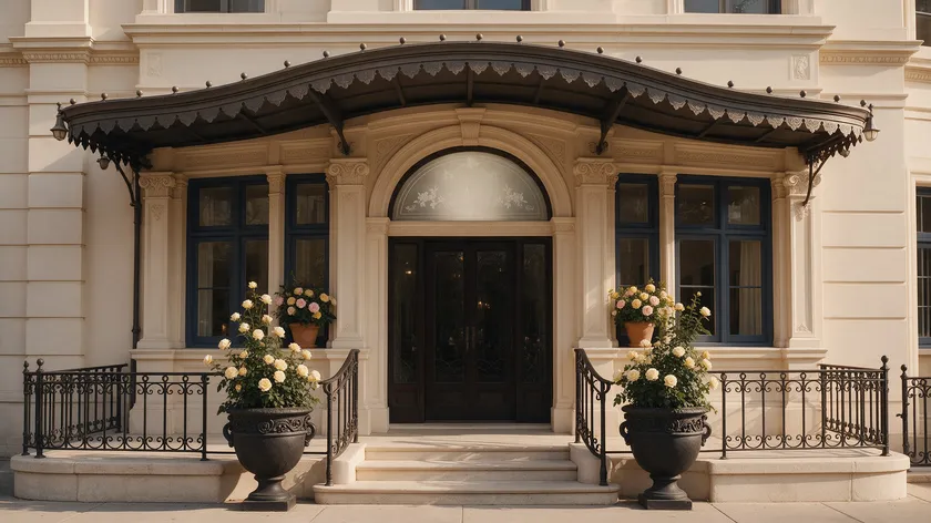 A heritage storefront with classic engraved serif signage lettering