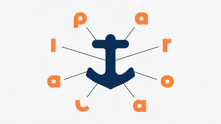 Minimalist diagram showing one bold anchor letterform connected to a smaller contrasting letterform, illustrating the font pairing hierarchy rule