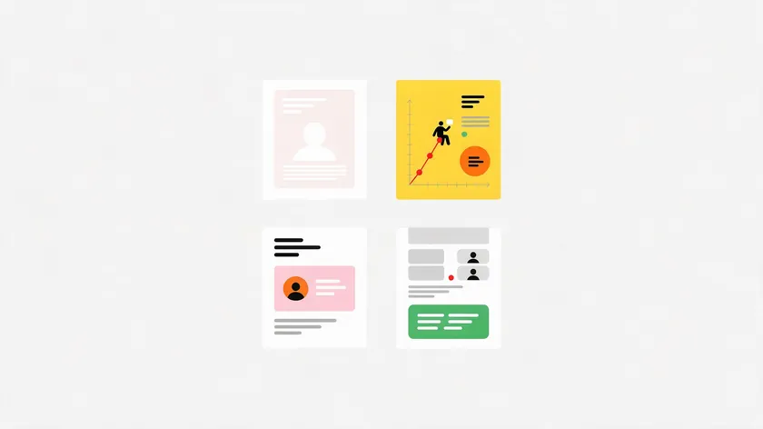 Grid of four sample cards, each showing a different heading-and-body font pairing formula in its own visual style